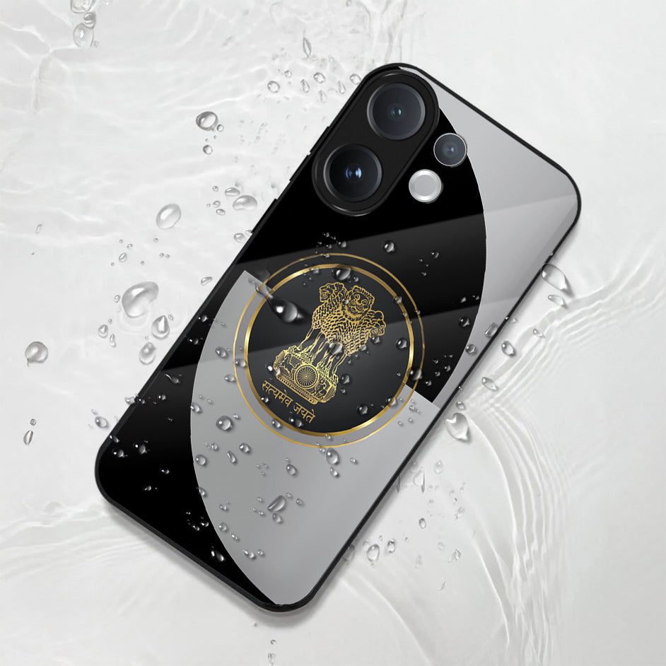 Vivo V60 5G Premium Acrylic Shockproof Glass Back Case (Satyamev Noir)