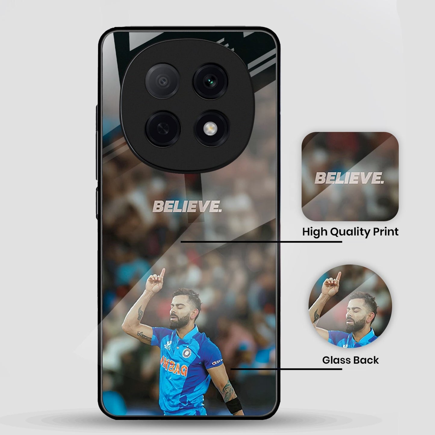 OPPO F29 Pro 5G Premium Acrylic Shockproof Glass Back Case (Virat Kohli)