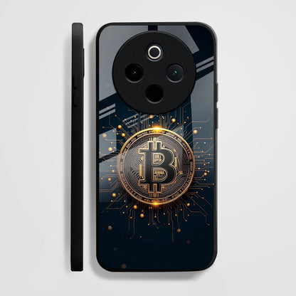 Vivo T4 5G Premium Acrylic Shockproof Glass Back Case (Bitcoin Armor)