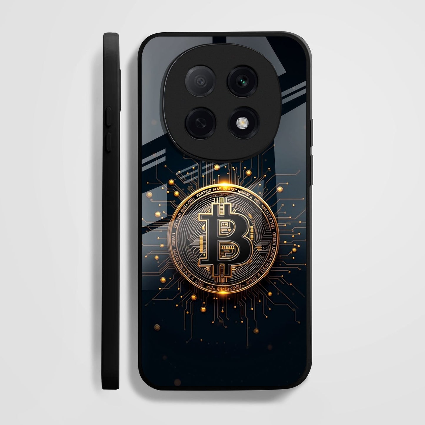 OPPO F29 Pro 5G Premium Acrylic Shockproof Glass Back Case (Bitcoin Armor)