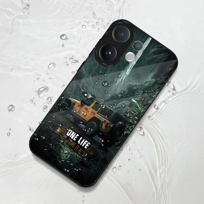 Vivo V60 5G Premium Acrylic Shockproof Glass Back Case (Jeep Case)