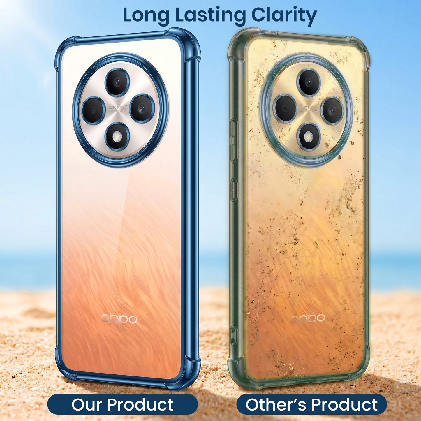 Oppo Reno 12F 5G Anti-Yellow Electroplating Transparent Airbags Case