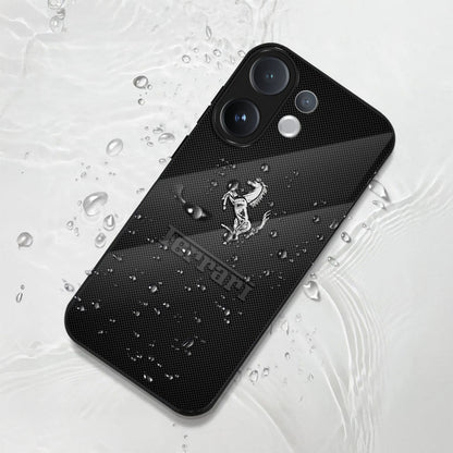 Vivo V60 5G Premium Acrylic Shockproof Glass Back Case (Ferrari Carbon Fiber)