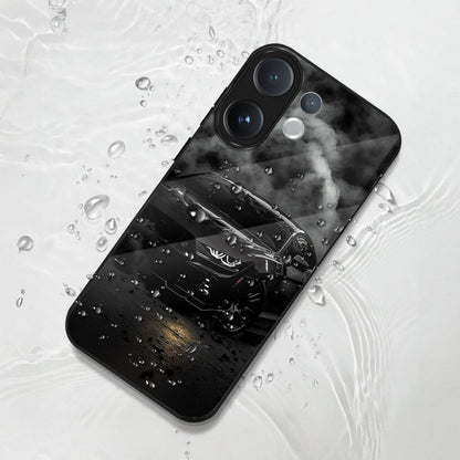 Vivo V60 5G Premium Acrylic Shockproof Glass Back Case ( Black BMW )