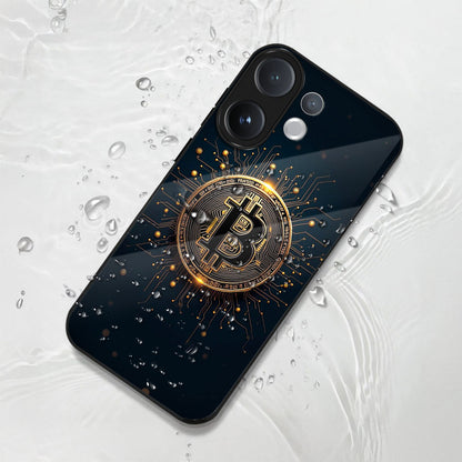 Vivo V60 5G Premium Acrylic Shockproof Glass Back Case (Bitcoin Armor)