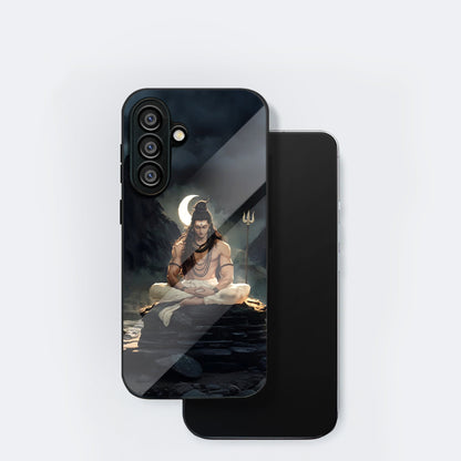 Samsung Galaxy A56 Premium Acrylic Shockproof Glass Back Case (Shiva Spirit)