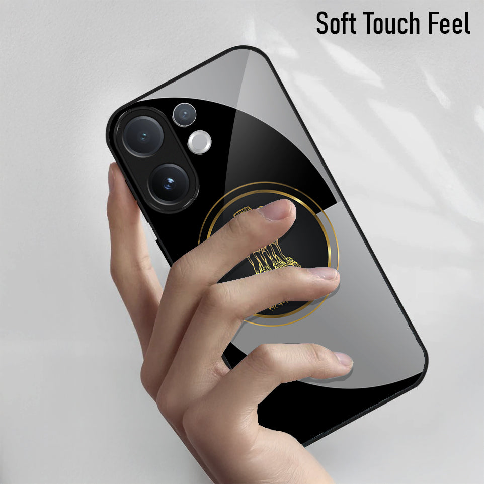 Vivo V60 5G Premium Acrylic Shockproof Glass Back Case (Satyamev Noir)