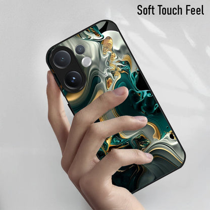 Vivo V60 5G Premium Acrylic Shockproof Glass Back Case (Ocean Ember)