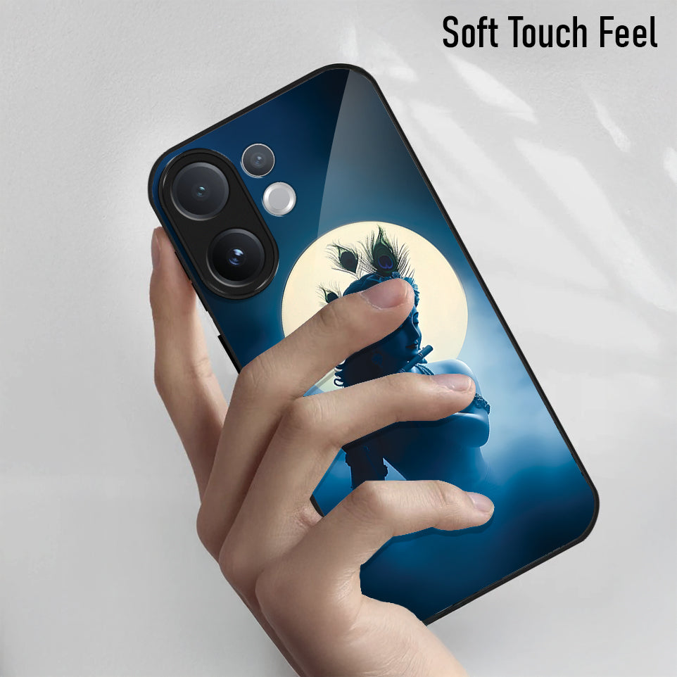 Vivo V60 5G Premium Acrylic Shockproof Glass Back Case (Midnight Krishna)