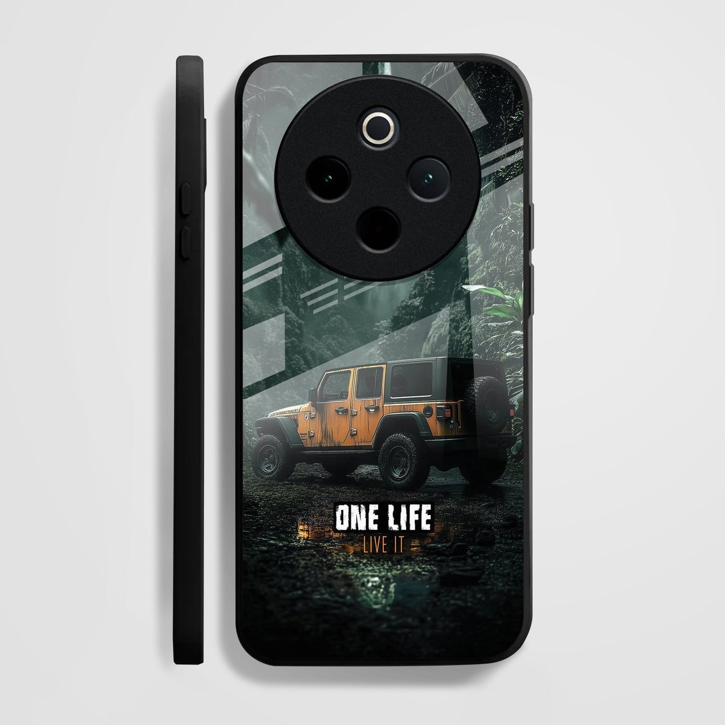 Vivo T4 5G Premium Acrylic Shockproof Glass Back Case (Jeep Case)