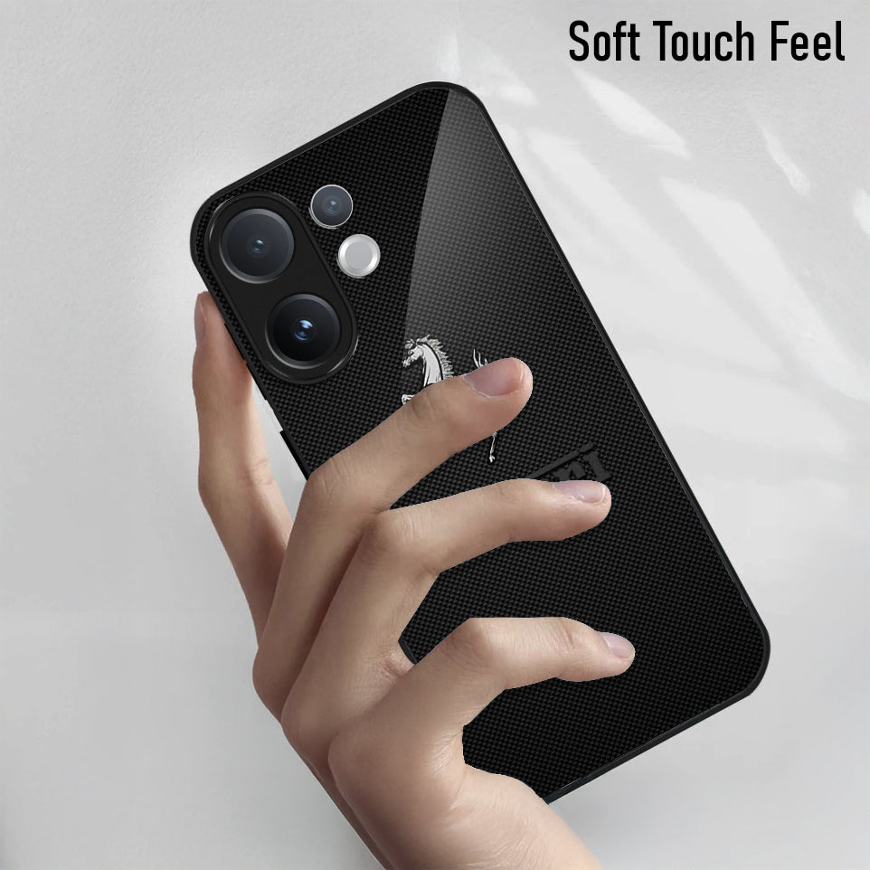 Vivo V60 5G Premium Acrylic Shockproof Glass Back Case (Ferrari Carbon Fiber)