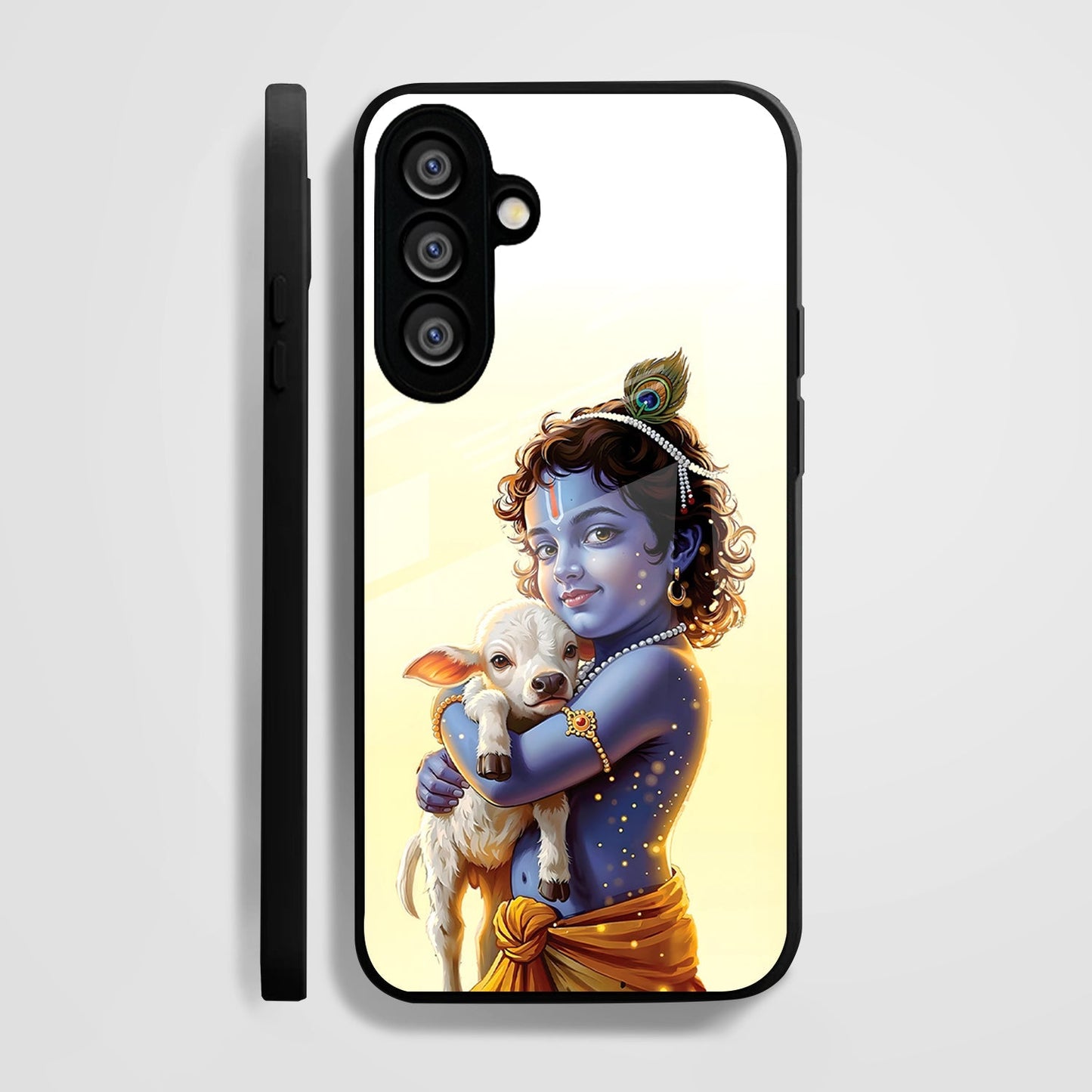 Samsung Galaxy A36 5G Premium Acrylic Shockproof Glass Back Case (Cute Krishna)