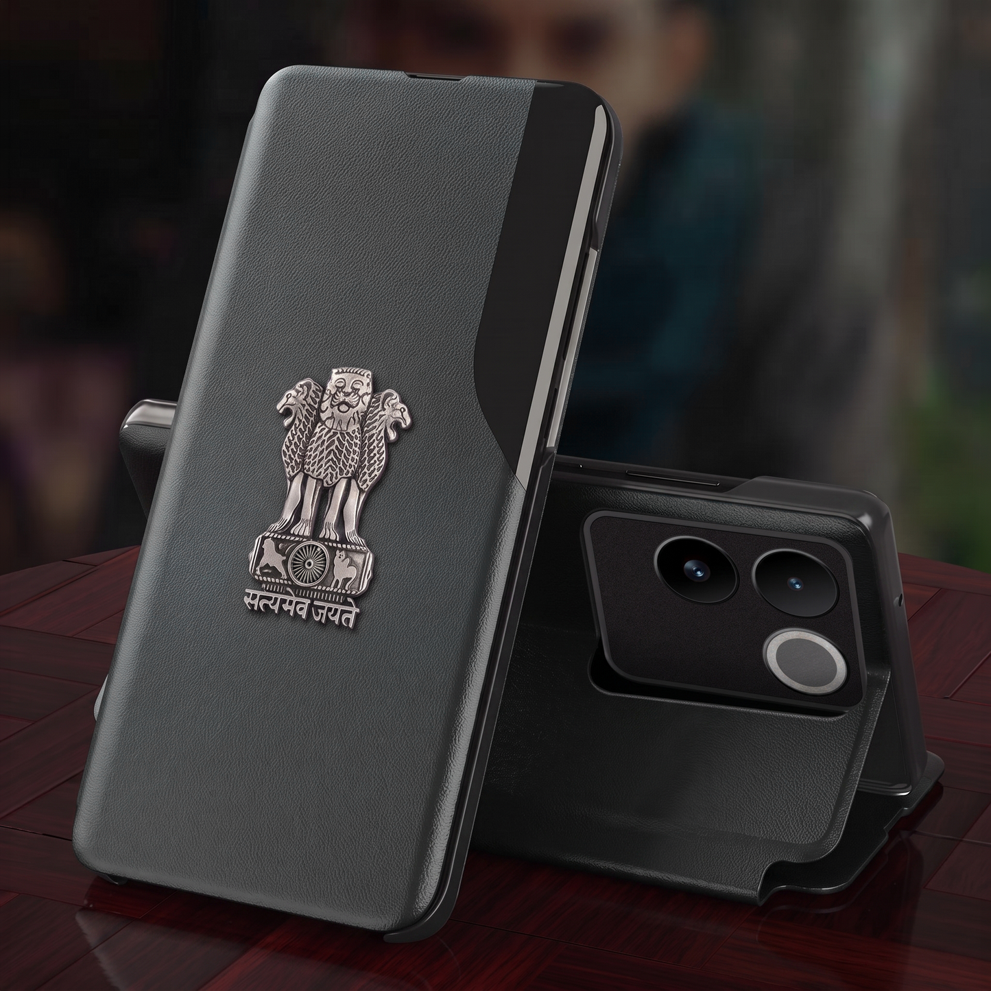 Vivo T2 Pro 5G Satyamev Jayate Half Window Leather Flip Case
