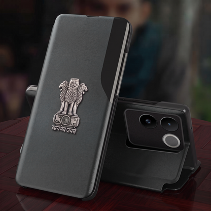 Vivo T2 Pro 5G Satyamev Jayate Half Window Leather Flip Case