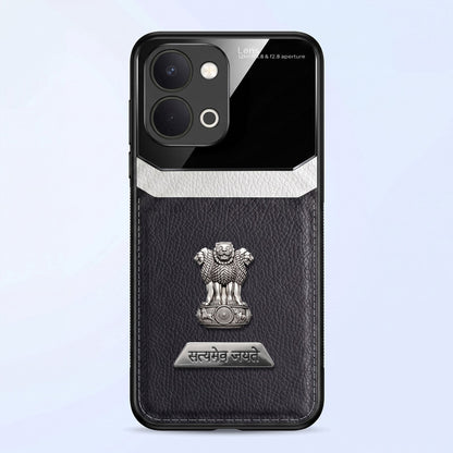 Vivo T5x 5G Satyamev Jayate 2-in-1 Emblem Leather Lens Protective Back Case