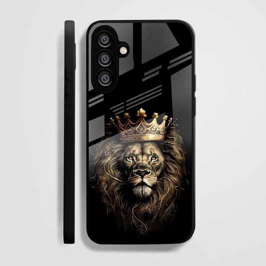 Samsung Galaxy A56 Premium Acrylic Shockproof Glass Back Case (Crowned Lion)