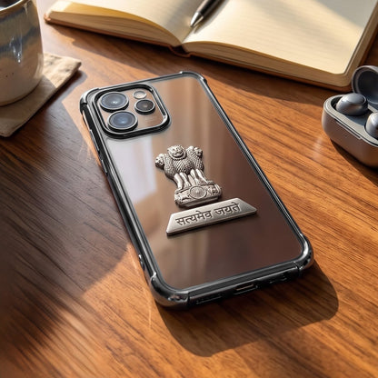Oppo Reno 15 Pro Mini 5G Satyamev Jayate 2-in-1 Emblem Transparent Shockproof Airbag Case
