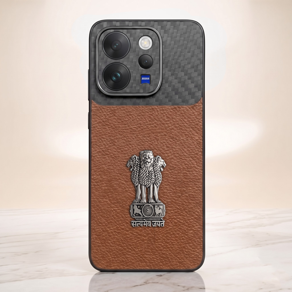 Vivo V70 5G Satyamev Jayate Carbon Fiber Leather Hybrid Phone Case