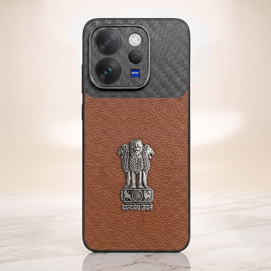 Vivo V70 5G Satyamev Jayate Carbon Fiber Leather Hybrid Phone Case