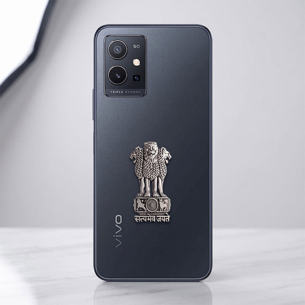 Vivo Y75 5G Compatible Satyamev Jayate 3D Metal Emblem Sticker