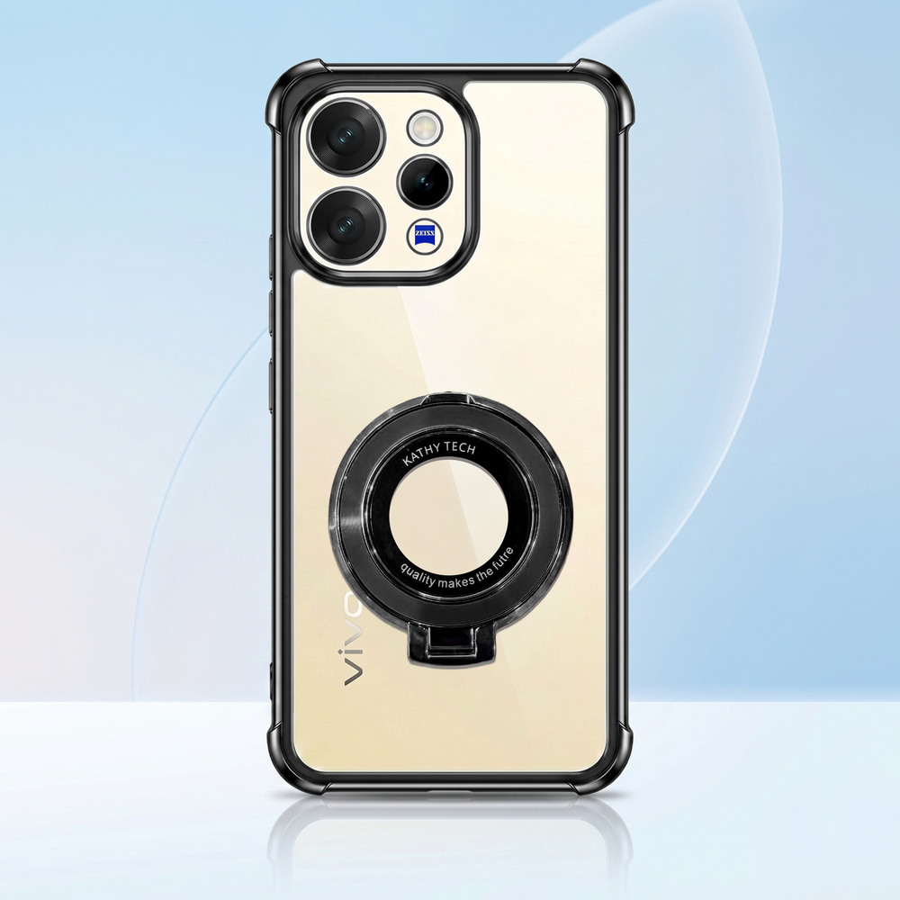 Vivo V70 5G Original Luxury Magnifier Ring Stand Shockproof Airbags Corner Case