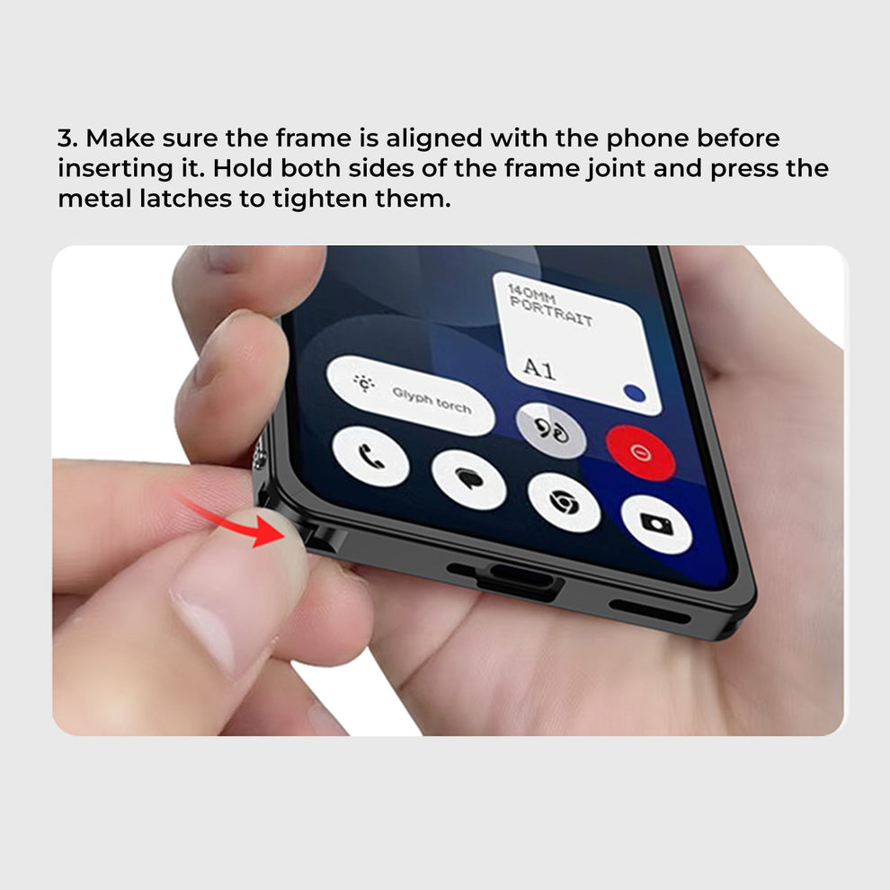 Nothing Phone 3a Pro 5G Aluminium Metal Frame Case With Metal Camera Lens Protection