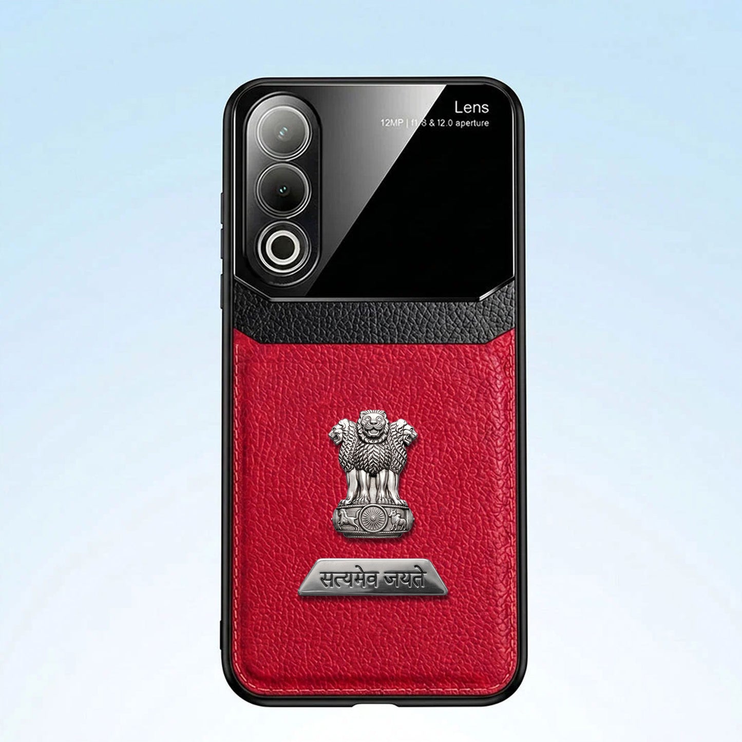 Oppo K12x 5G Satyamev Jayate 2-in-1 Emblem Leather Lens Protective Back Case