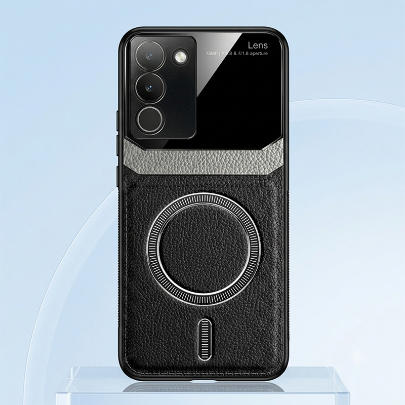 Vivo Y200 5G Premium Magsafe Magnetic Leather Lens Protective Case