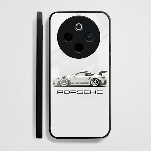 Vivo T4 5G Premium Acrylic Shockproof Glass Back Case (White Porsche)