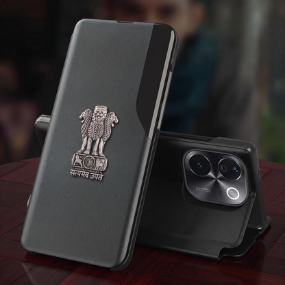 Vivo T3 Pro 5G Satyamev Jayate Half Window Leather Flip Case