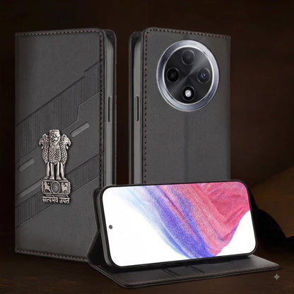 Oppo F27 Pro+ 5G Satyamev Jayate 3D Emblem Magnetic Flip Wallet Case