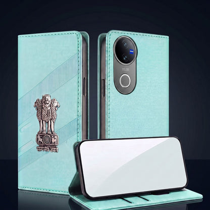 Vivo V50 5G Satyamev Jayate 3D Emblem Magnetic Flip Wallet Case