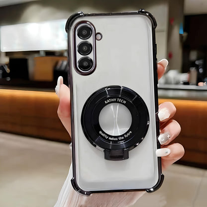 Samsung Galaxy A36 5G Original Luxury Magnifier Ring Stand Shockproof Airbags Corner Case (Buy 1 Get 1 Surprise Cover)