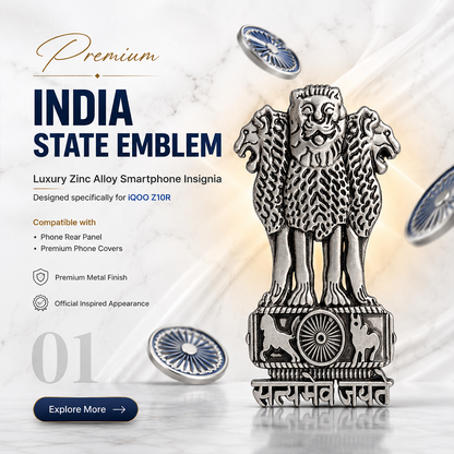Vivo V50e 5G Compatible Satyamev Jayate 3D Metal Emblem Sticker