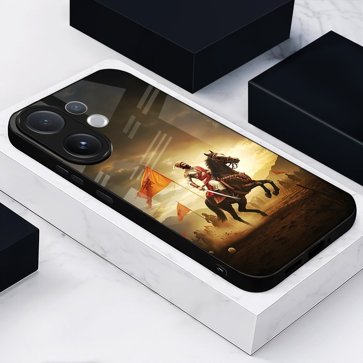 Vivo V60 5G Premium Acrylic Shockproof Glass Back Case ( Battle Glory)