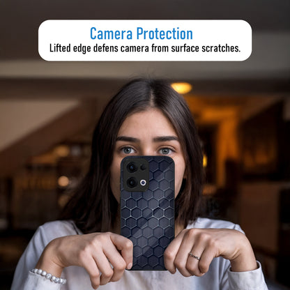 Oppo Reno 13 5G Premium Acrylic Shockproof Glass Back Case (Midnight Mesh)
