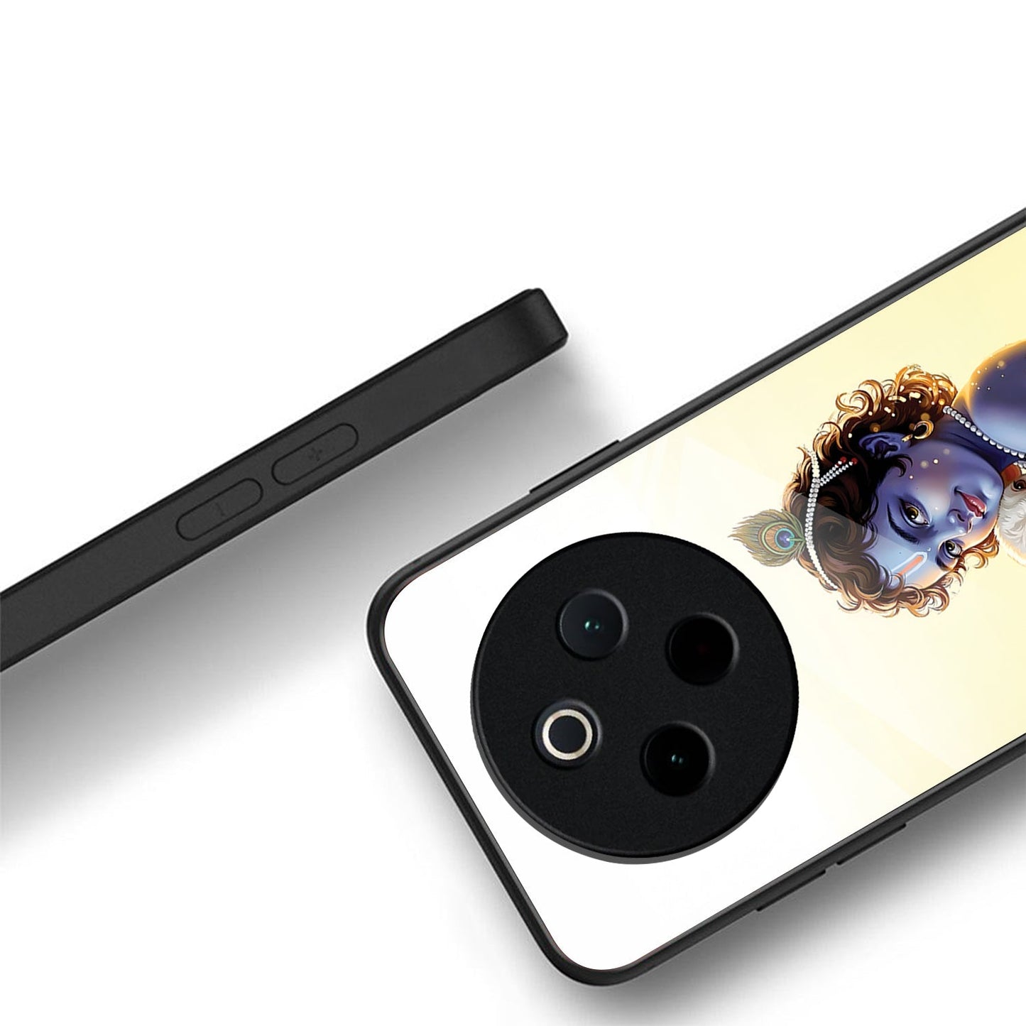 Vivo T4 5G Premium Acrylic Shockproof Glass Back Case (Cute Krishna)