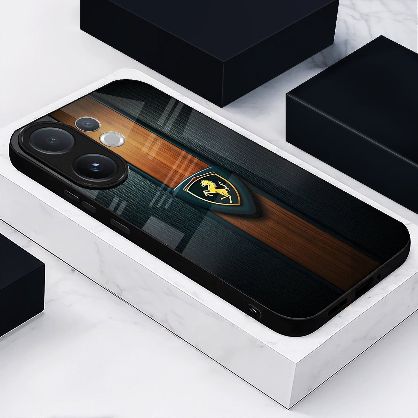 Vivo V60 5G Premium Acrylic Shockproof Glass Back Case (Royal Roadster)