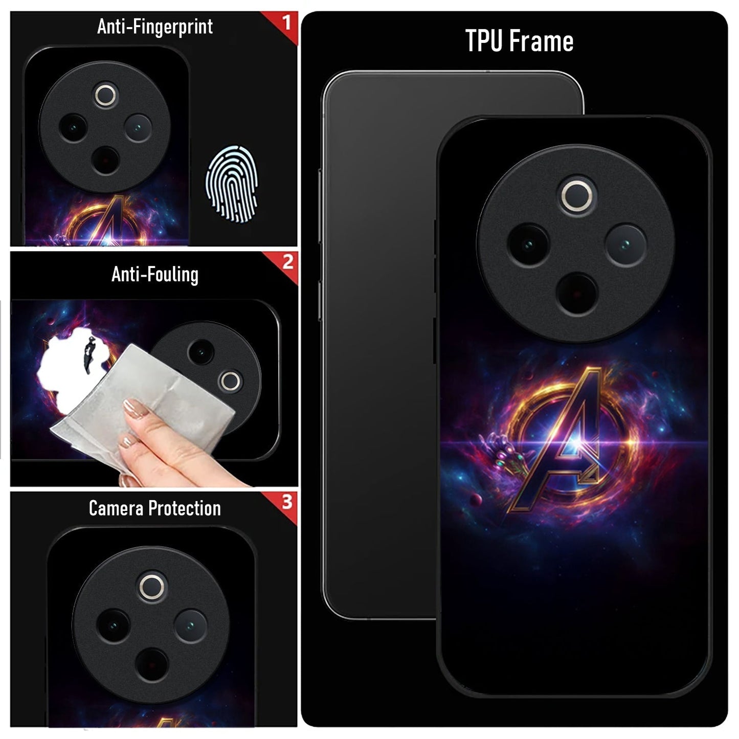 Vivo T4 5G Premium Acrylic Shockproof Glass Back Case (Endgame Impact)