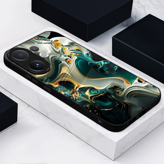 Vivo V60 5G Premium Acrylic Shockproof Glass Back Case (Ocean Ember)