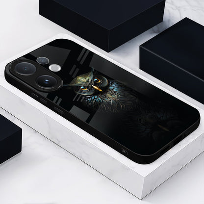 Vivo V60 5G Premium Acrylic Shockproof Glass Back Case (Midnight Owl)