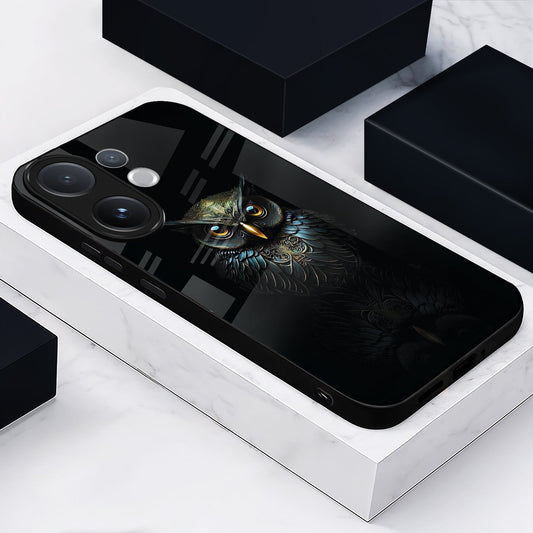Vivo V60 5G Premium Acrylic Shockproof Glass Back Case (Midnight Owl)