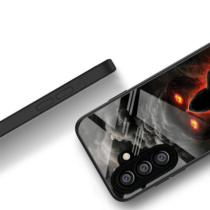 Samsung Galaxy A56 Premium Acrylic Shockproof Glass Back Case (Dark Flame)