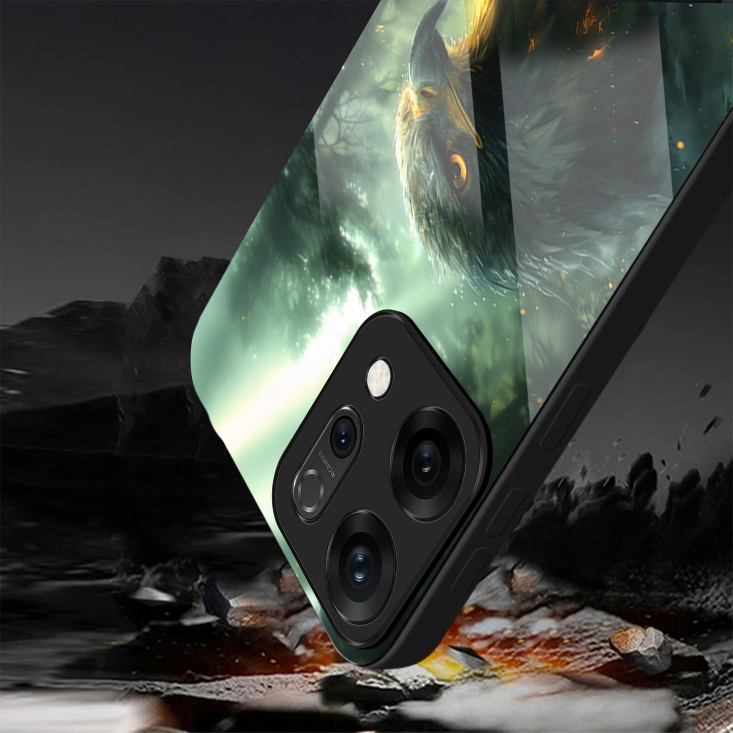 Oppo Reno 14 5G Premium Acrylic Shockproof Glass Back Case (Eagle Case)