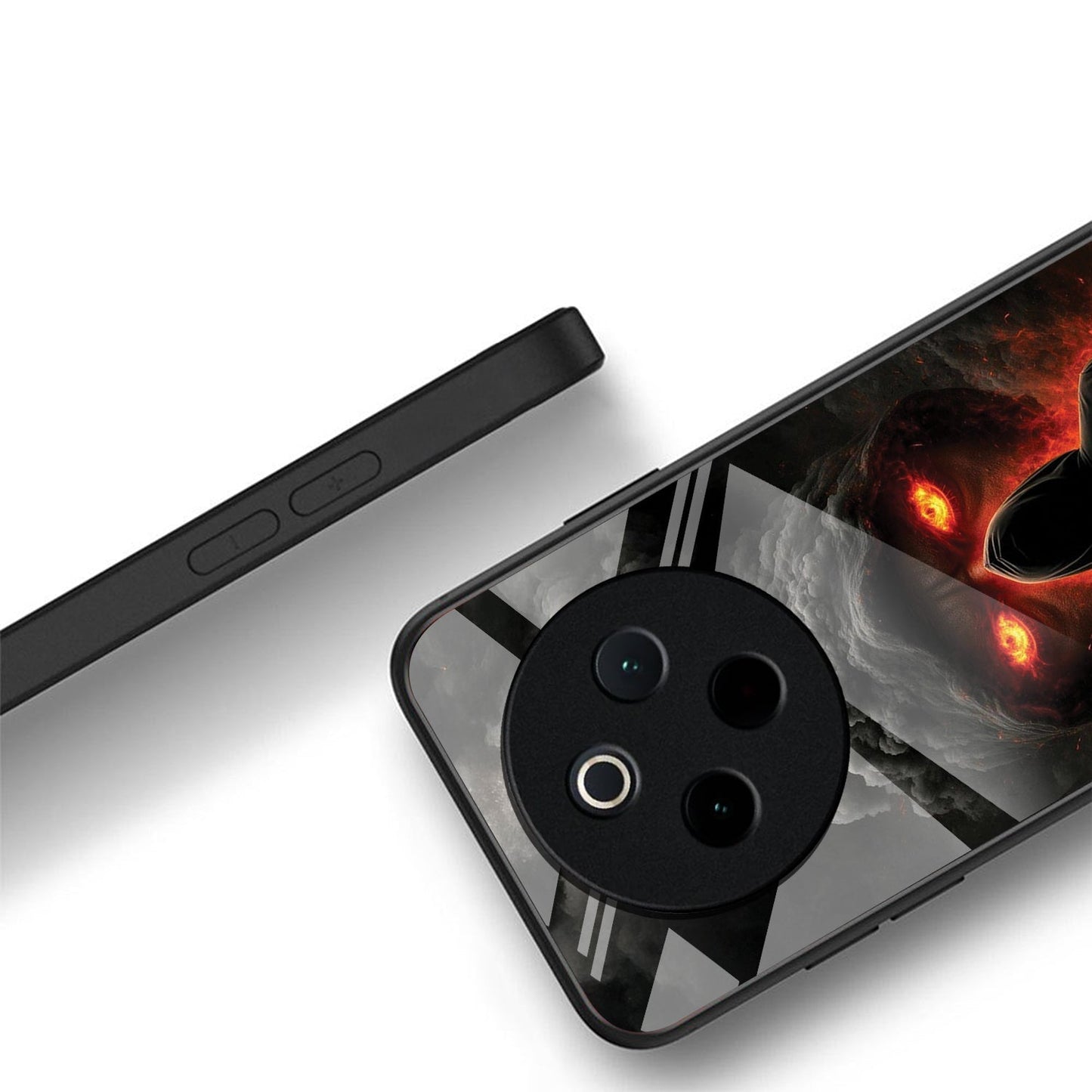 Vivo T4 5G Premium Acrylic Shockproof Glass Back Case (Dark Flame)