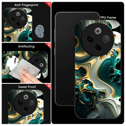 Vivo T4 5G Premium Acrylic Shockproof Glass Back Case (Ocean Ember)