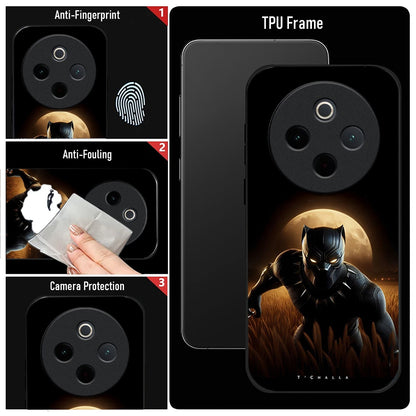 Vivo T4 5G Premium Acrylic Shockproof Glass Back Case (Royal Panther)