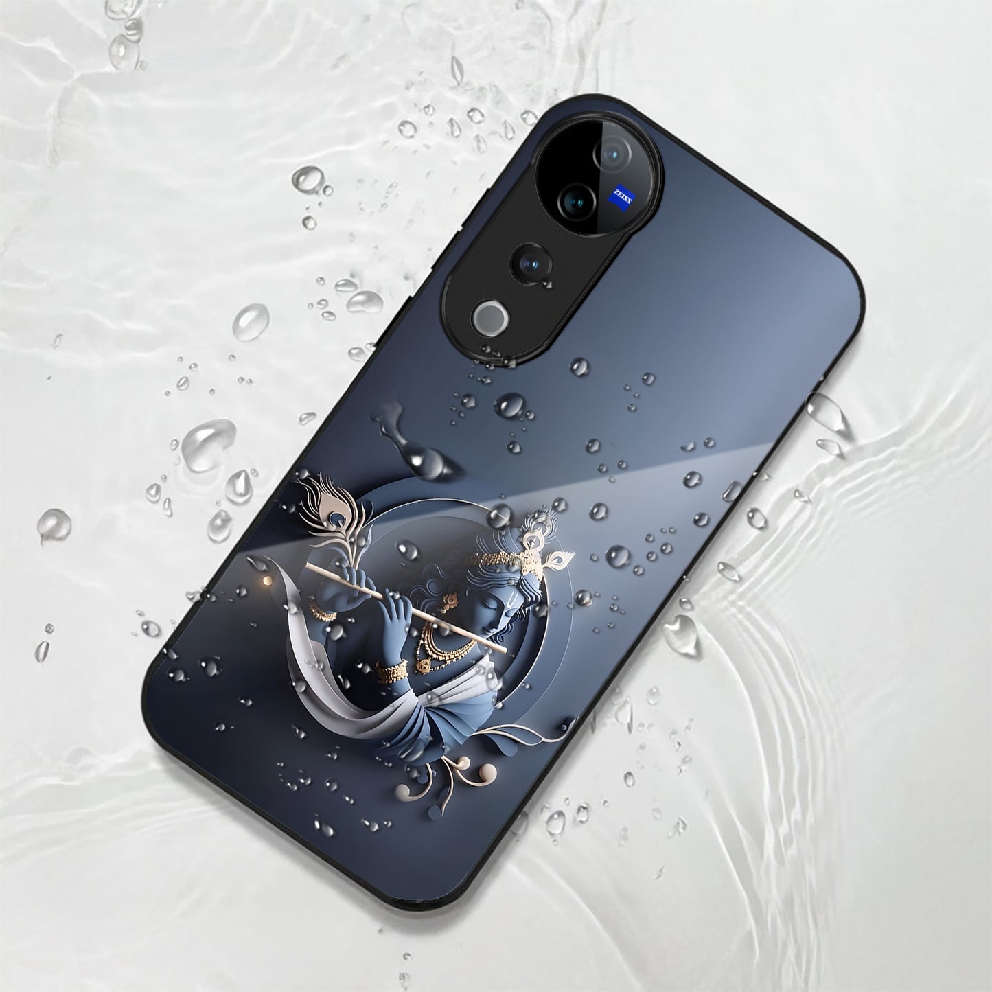 Vivo V40 Pro 5G Premium Acrylic Shockproof Glass Back Case (Krishna)