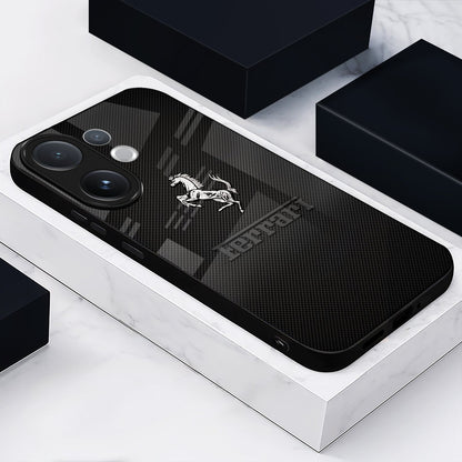 Vivo V60 5G Premium Acrylic Shockproof Glass Back Case (Ferrari Carbon Fiber)