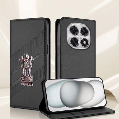 Oppo F29 Pro 5G Satyamev Jayate 3D Emblem Magnetic Flip Wallet Case